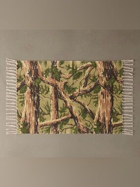 Urban Outfitters UO HOME Camo Screen Fabric Panel Area Rug NEW NWT